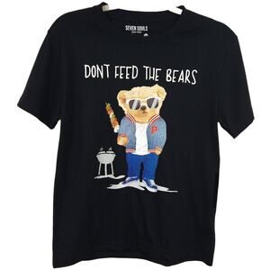 F Seven Souls Clothing Boy Don't Feed the Bears Graphic T-Shirt Tee Shirt NWT 18